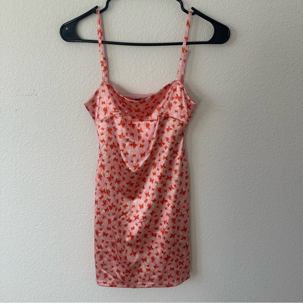 Urban Outfitters Pink Butterfly‎ Print Slip Dress  XS